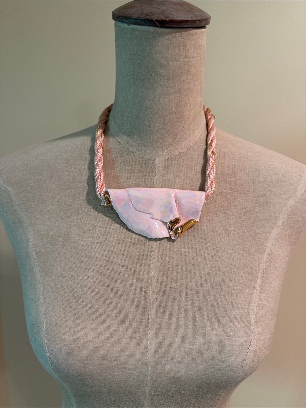 Artist P.Huh Signed Iridescent Necklace